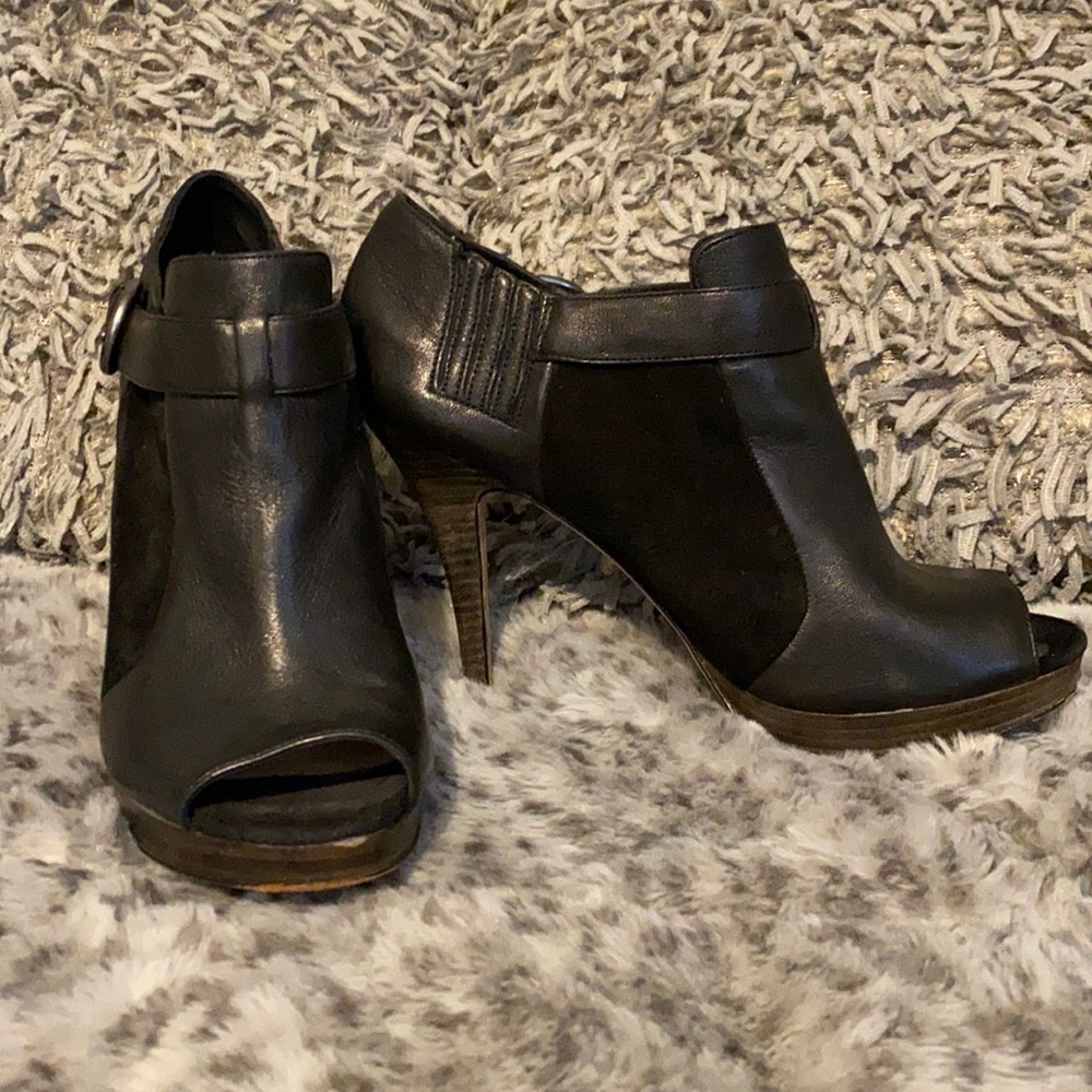 Coach platform stilettos open toe ankle boot.  Size 9.5